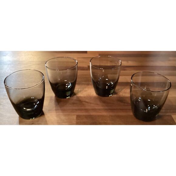 Libbey Classic Smoke Gray Double Old Fashioned Rocks Glasses Set of 4 - Picture 3 of 10